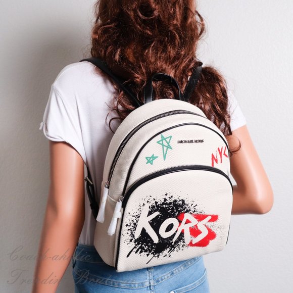 NWT Michael Kors Abbey Backpack with Graffiti - Picture 2 of 10